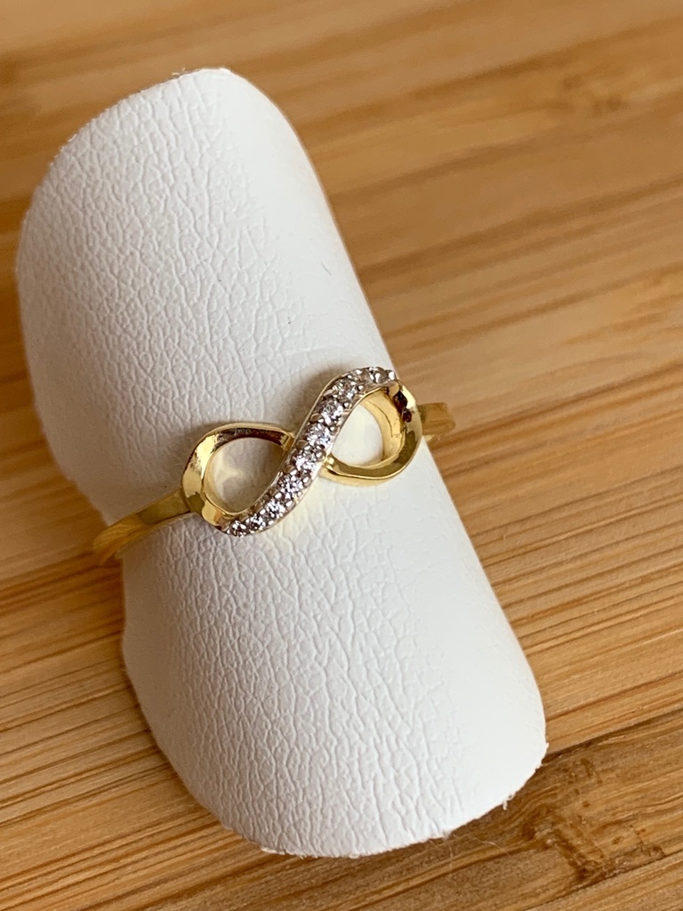 Bague Infini en 9 carats et zircon 9BA2010