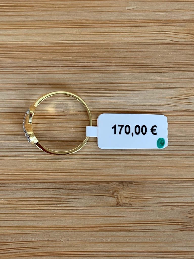 Bague Infini en 9 carats et zircon 9BA2010