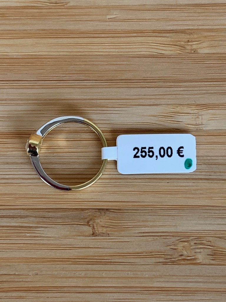 Bague bicolore avec zircon en 9 carats 9BA2217