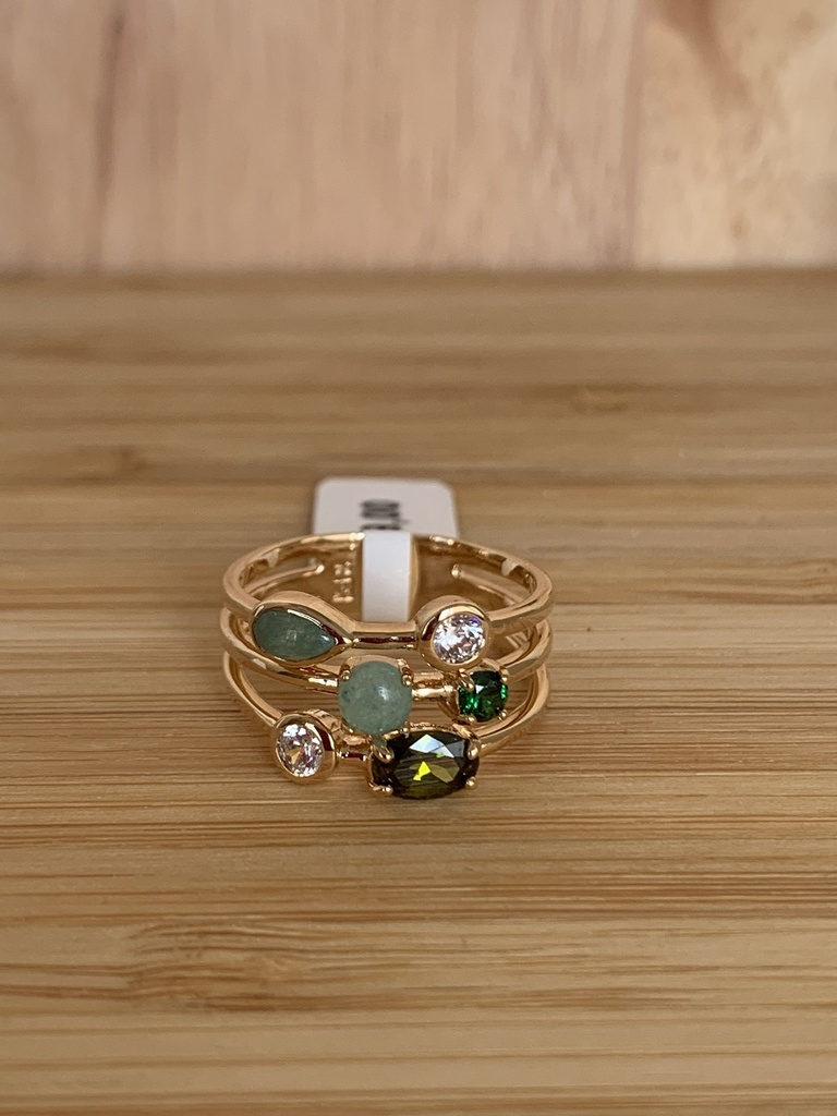 Bague multi-rangs et multi-couleurs