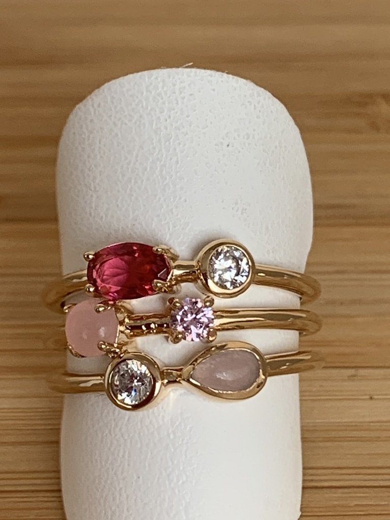 Bague multi-rangs et multi-couleurs