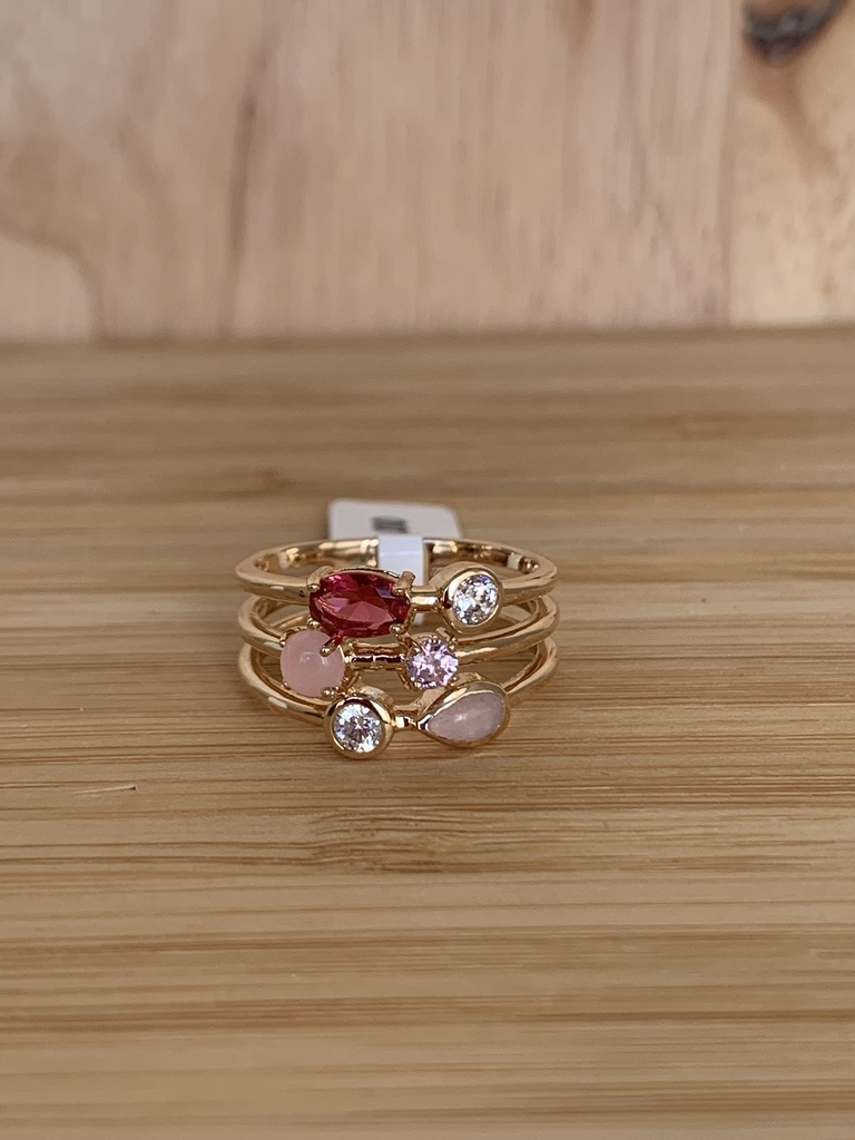 Bague multi-rangs et multi-couleurs