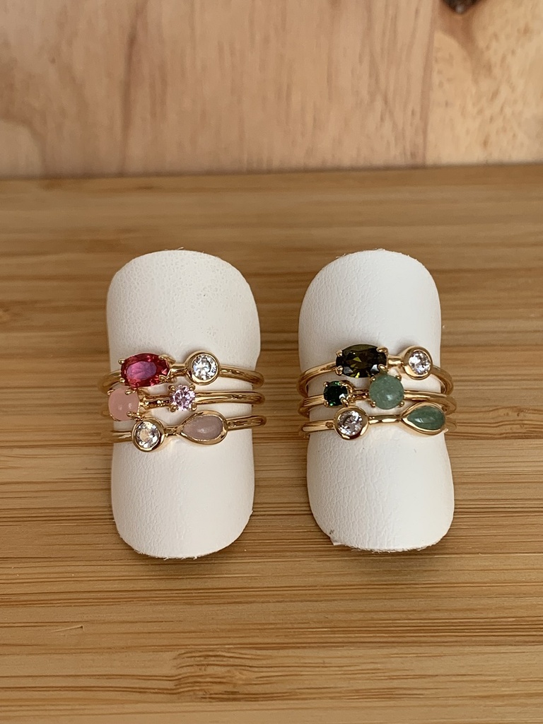 Bague multi-rangs et multi-couleurs