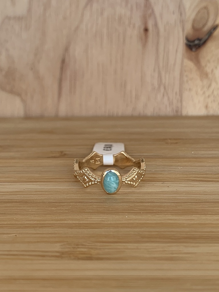 Bague en plaqué or avec Amazonite