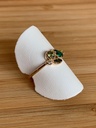 Bague en plaqué or jaune et zircons de couleur verte