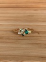 Bague en plaqué or jaune et zircons de couleur verte