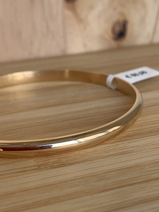 Bracelet rigide jonc en plaqué or jaune, 66 mm, sans ouverture