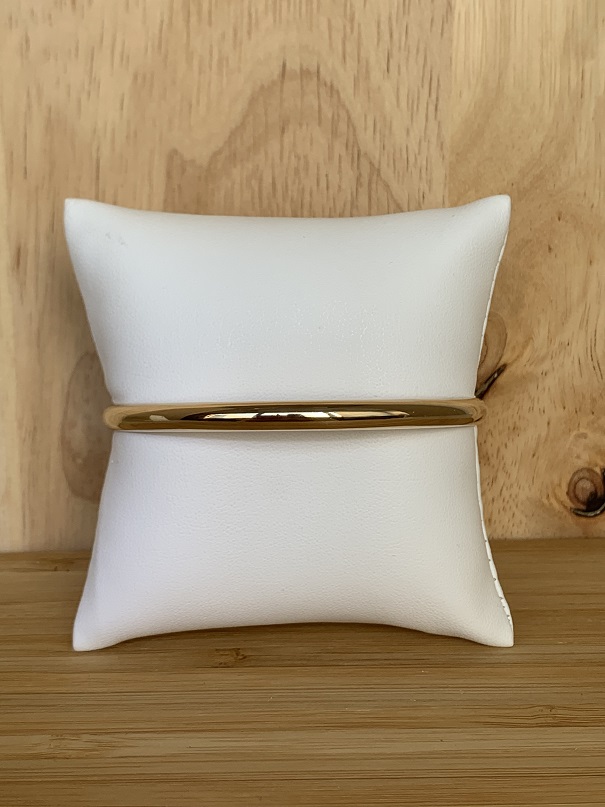 Bracelet rigide jonc en plaqué or jaune, 66 mm, sans ouverture