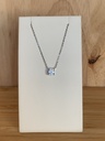 Collier argent rhodié avec zircon de 6 mm