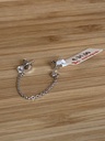 Boucle d'oreille unique pour 2 trous en argent et zircon