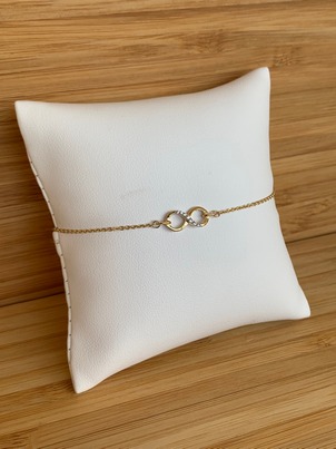 Bracelet Infini en or jaune 18ct avec zircons