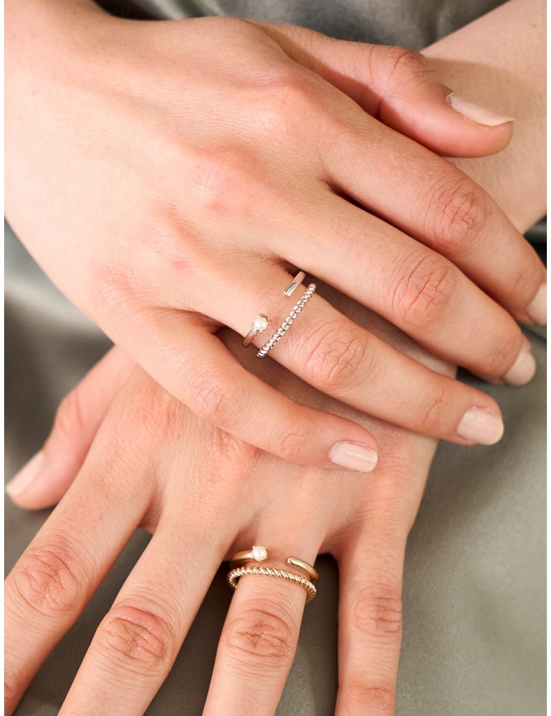 Bague SAUNIER avec perle d'imitation