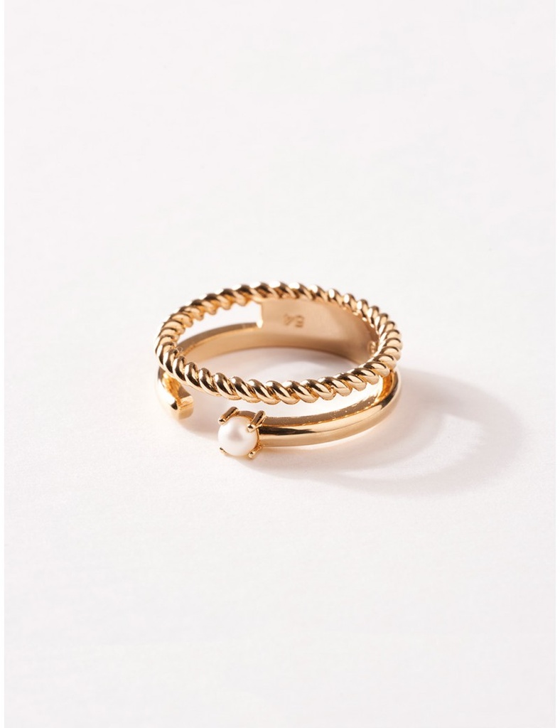 Bague SAUNIER avec perle d'imitation