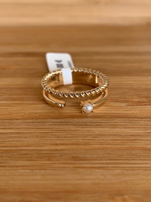 Bague SAUNIER avec perle d'imitation