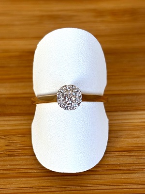 Bague or jaune 18 carats multi diamants 0.19ct