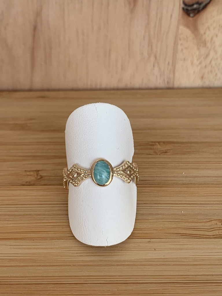 Bague en plaqué or avec Amazonite