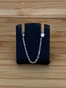 Boucle d'oreille unique pour 2 trous en argent et zircon