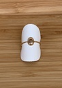 Bague avec cabochon ovale en plaqué or jaune