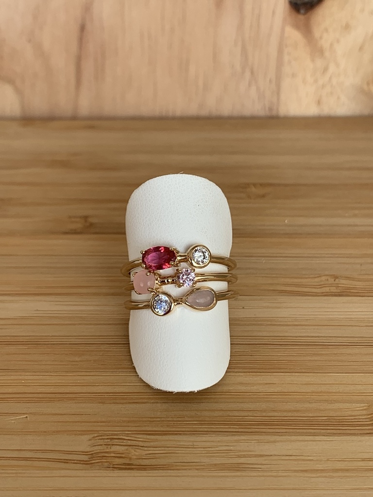 Bague multi-rangs et multi-couleurs