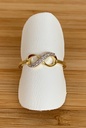Bague "Infini" en 9 carats et zircon 9BA2010
