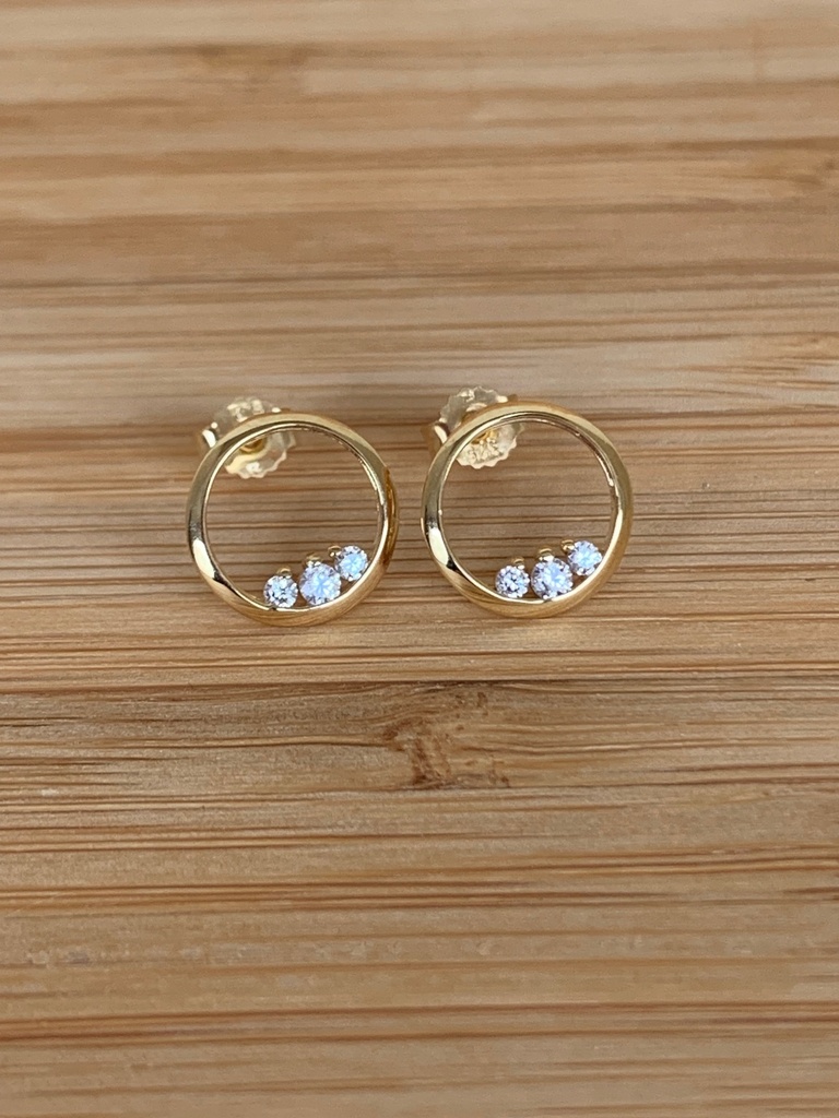 Boucles d'oreilles 9 carats et zircons 9OS6230