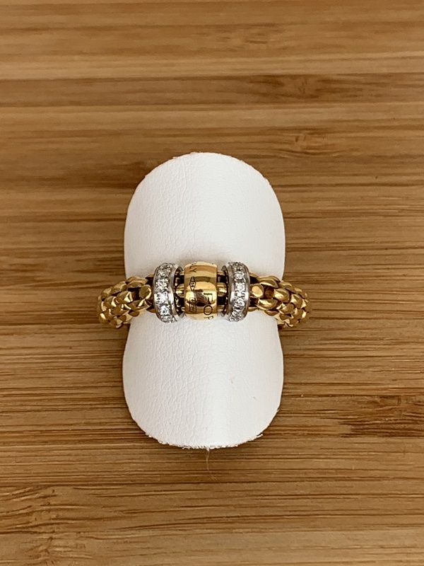 Bague extensible FOPE Flex'It Soli en or 18 cts et diamants AN627 BBRM
