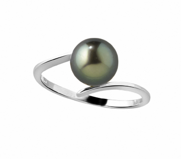 Bague Saphir France en or blanc avec perle de Tahiti 8-8,5 mm 8GT80J109G