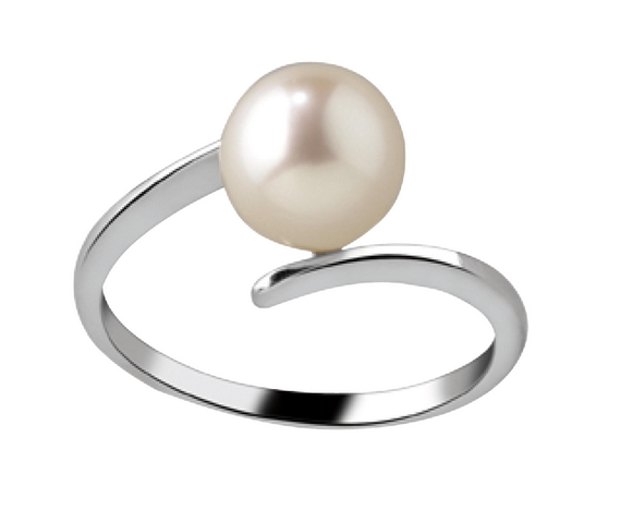 Bague Saphir France en or blanc avec perle blanche 8-8,5 mm 8GF80J109G
