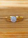 Bague or jaune 18 carats multi diamants 0.19ct