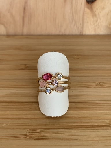 Bague multi-rangs et multi-couleurs