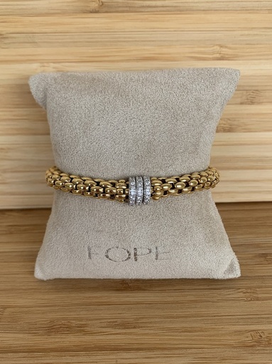 FOPE bracelet extensible Flex'It Niue en or 18 cts avec diamants 418B BBRS