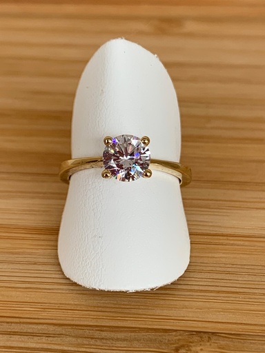 Bague solitaire en 9 carats avec 1 zircon 9RS6350