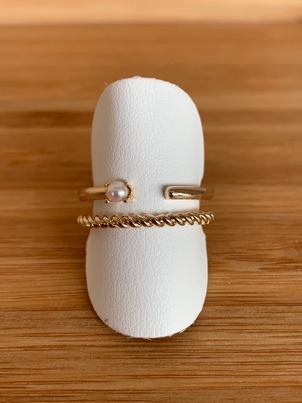 [7042951-01-08/000] Bague SAUNIER avec perle d'imitation